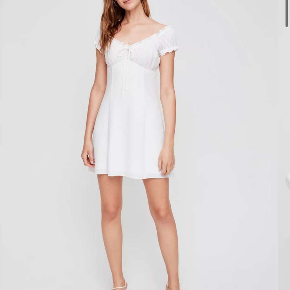 Aritzia Wilfred Savita White Mini Summer Bridal Vacation Dress Sz XXS, L